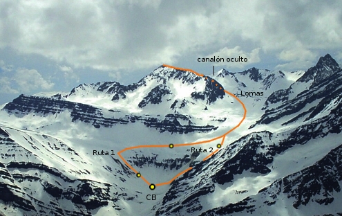 Cerro Gloria, rutas normales