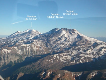 Vista aérea volcán Chillán