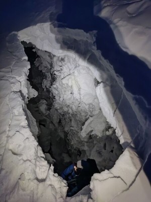 Caída en grieta del Glaciar Cortaderas