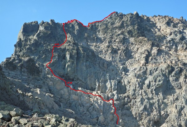 Topo ruta escalada Cara sur.