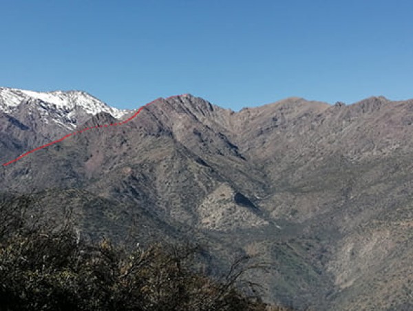 Vista general ruta desde la Quebrada de Ramón