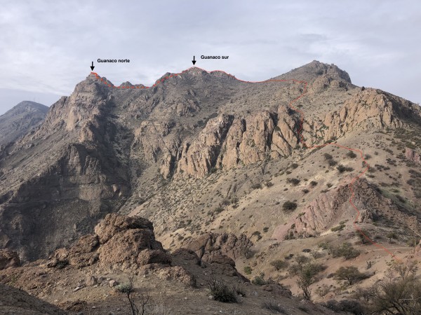 Vista desde sudoeste sobre filo Chacabuco