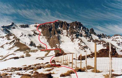 Ruta Normal (cara oeste) , Cerro Piuquencillo