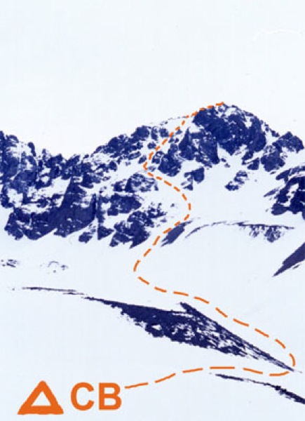 Cerro Punta Andino, ruta normal