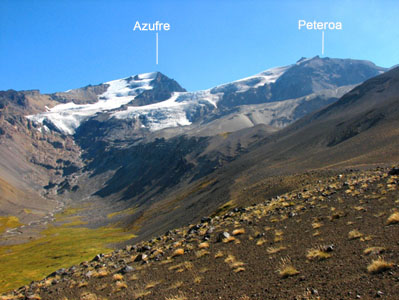 Volcán Peteroa y Volcán Azufre